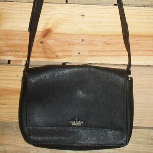 KATE SPADE NEW YORK BLACK TEXTURED LEATHER CROSSBODY PURSE W/ADJUSTABLE STRAP